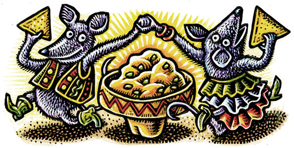 (Mice dancing around cheese filled hat)