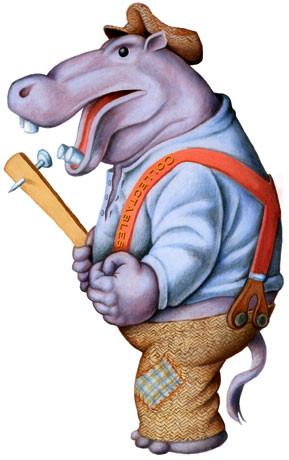 Hippo Drawing: Left